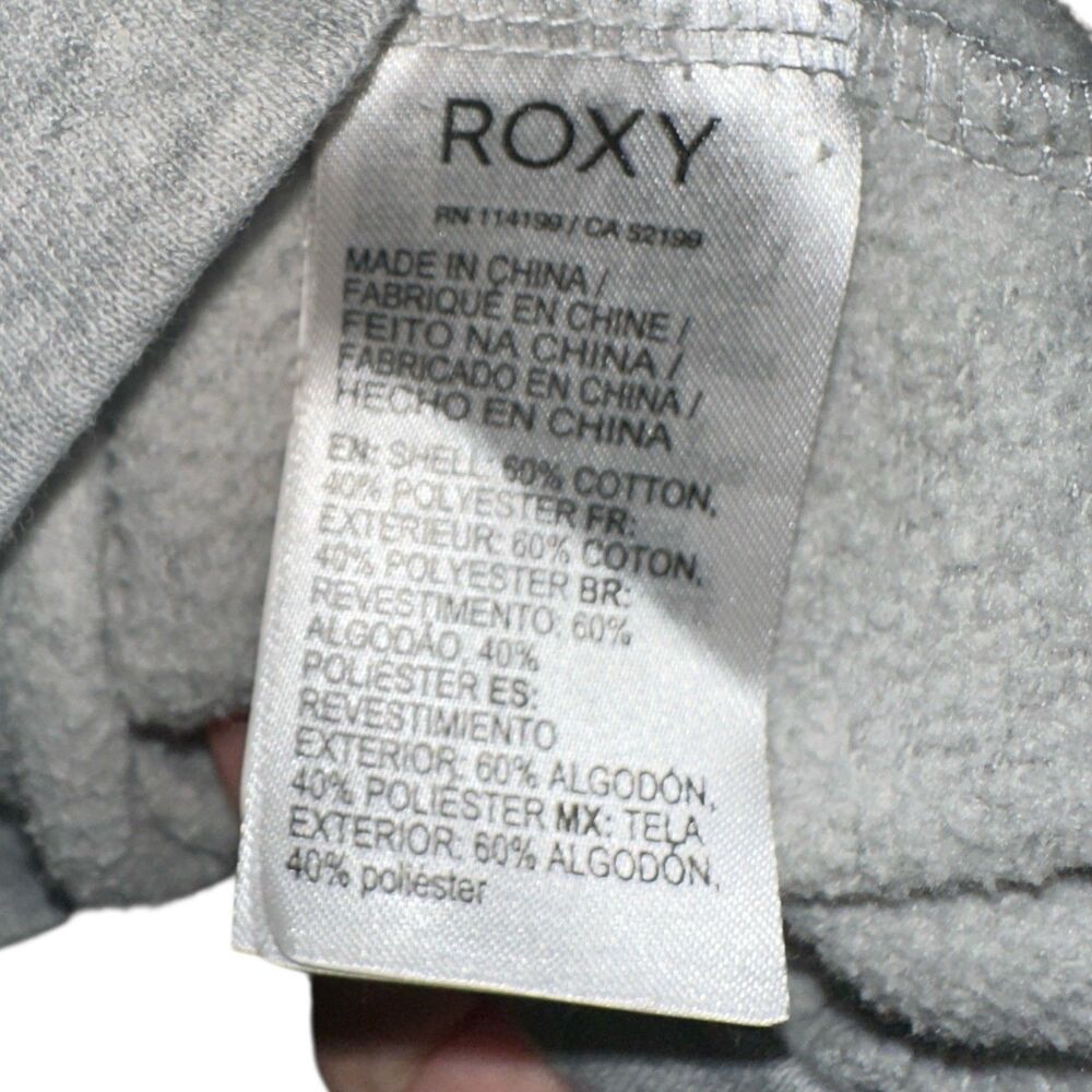 Roxy Sun Mountain Graphic Sweatshirt Gray Crewneck Pullover Boho Hiking Surf M - Picture 9 of 13